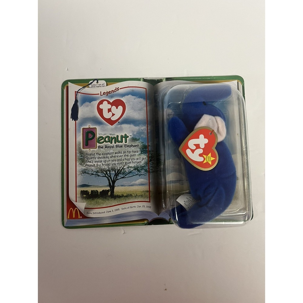 LEGENDS PEANUT the ROYAL BLUE Elephant‎ 2000 TY Beanie Babies New Old Stock NRFP